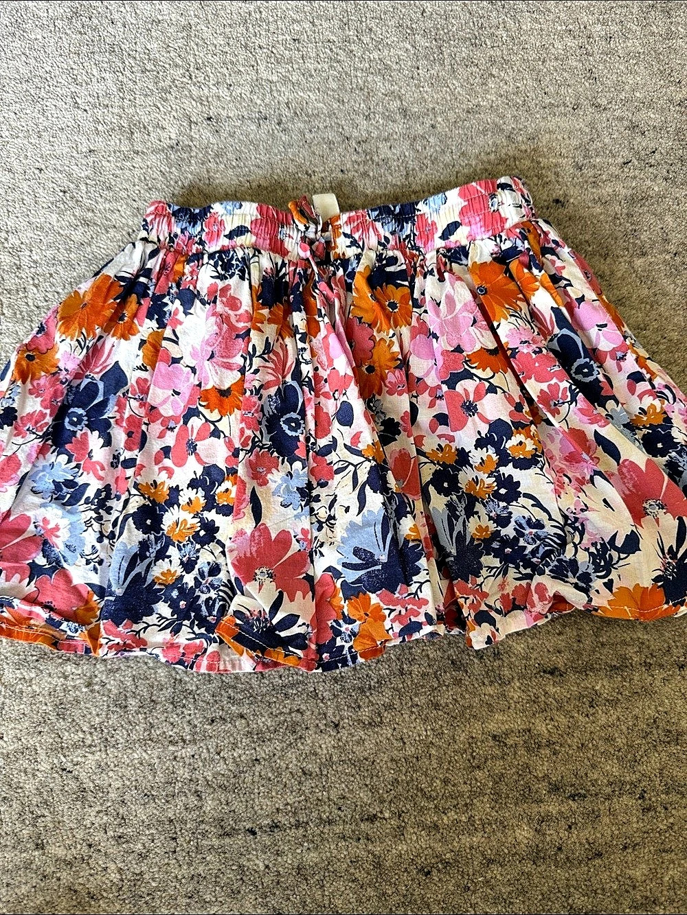 Janie and Jack Floral Mini Skirt in Pink & Blue Size 3